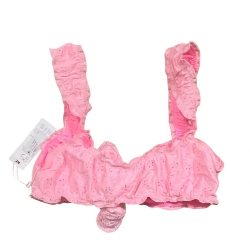 NWT Frankies Bikinis Colby Eyelet Bikini Top
